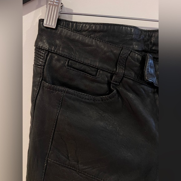 ALLSAINTS Black Italian Leather Biker Moto Pants - Picture 8 of 12
